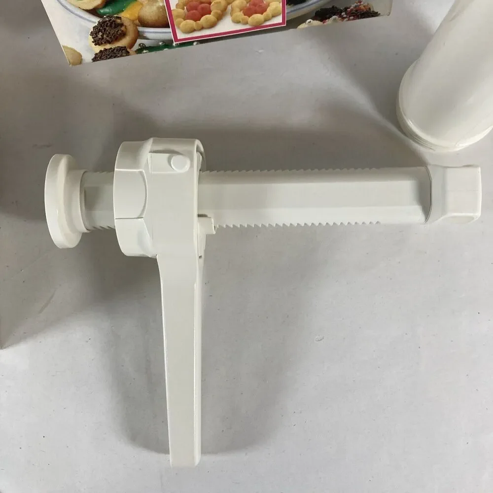 Hutzler Gerda Cookie Press & Food Decorator Easy Action Shapes Two Tone Vtg NOS